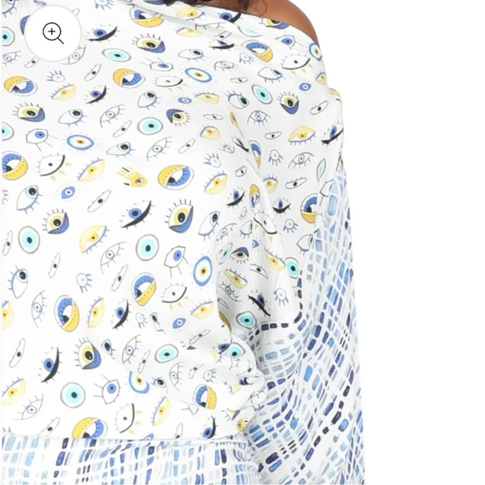 Conditions Apply Yvelisse Abstract Eye Print L/S Maxi Dress XXL Reg. $248 NWOT - Picture 7 of 11